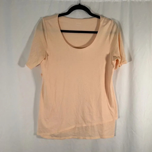 Pure Jill Blouse Women's Small Orange Round Neck Short Sleeve Cotton Modal - Picture 1 of 9